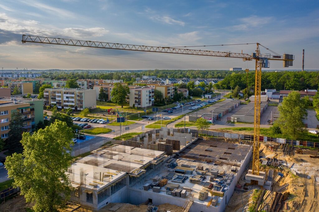 Aerial construction site
